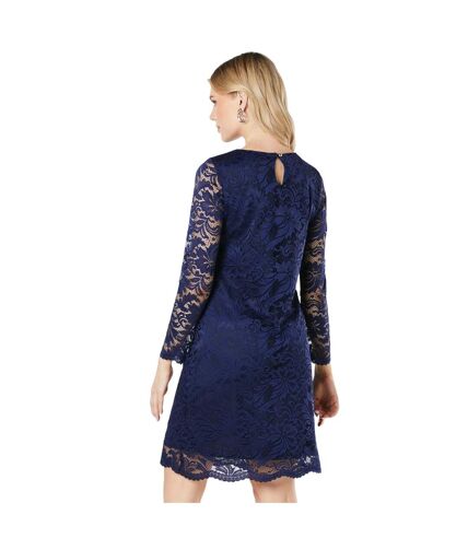 Womens/ladies lace 3/4 sleeve dress navy Principles