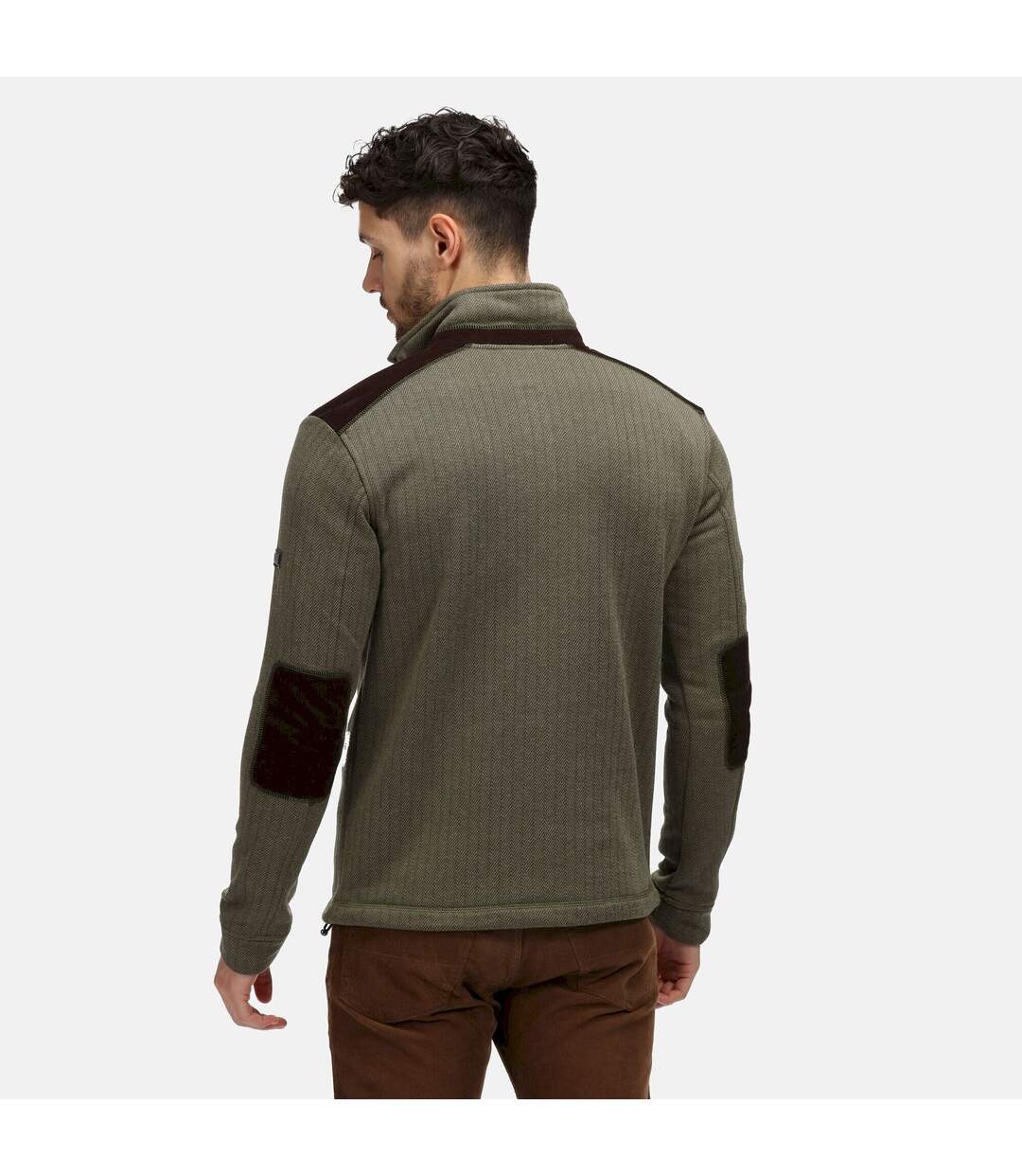 Mens holbeck half zip fleece top dark khaki Regatta