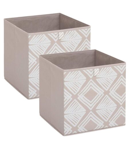 Lot de 2 boites de rangement BOHEMA - L. 31 x l.31 x H. 31 cm - Beige