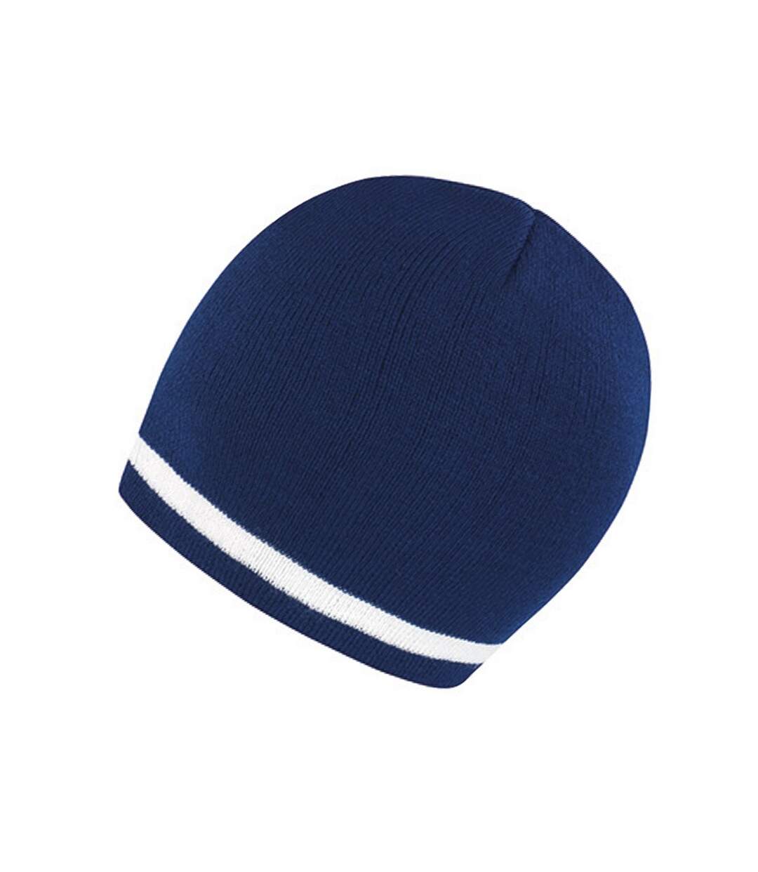 Bonnet National Adulte Bleu Marine Blanc Result Winter Essentials-3