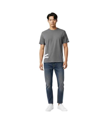 Haut De Pyjama Manches Courtes Motif/style Imprimé Au Dos Homme Gris Lacoste