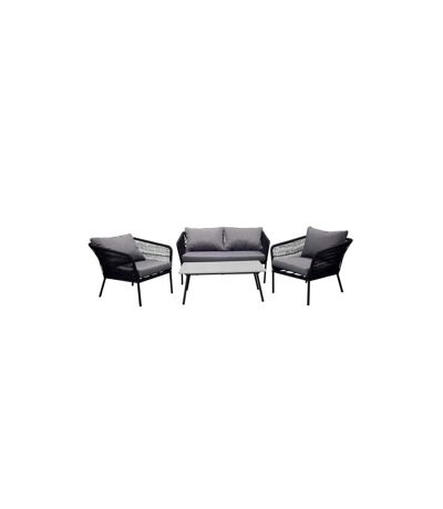 Salon de Jardin Lindos 134cm Noir & Gris