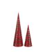 Lot de 2 Cônes de Noël Perles 40cm Rouge-2