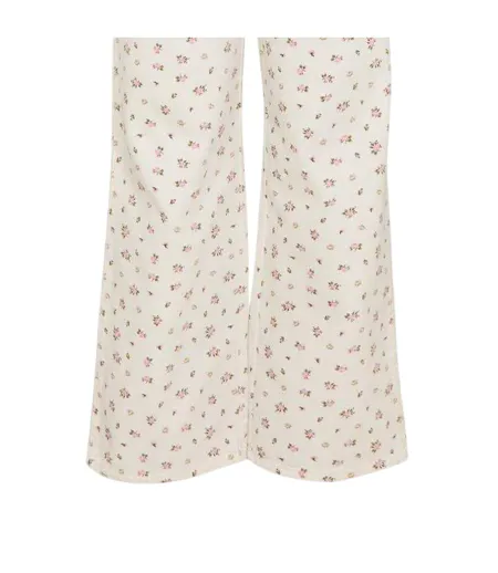 Womens/ladies Soleil Floral Straight Leg Jeans White Threadbare