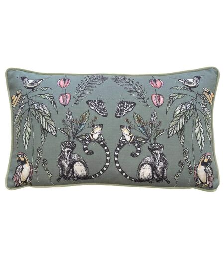 Wild mirrored creatures cushion cover 30cm x 50cm sage Wylder