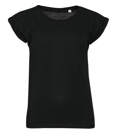T-shirt manches courtes col rond - Femme - 01406 - noir
