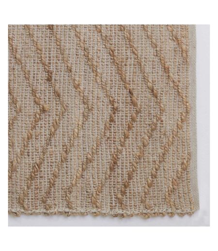 Tapis en jute et coton naturels Zig-zag Naturel - 120 x 180 cm