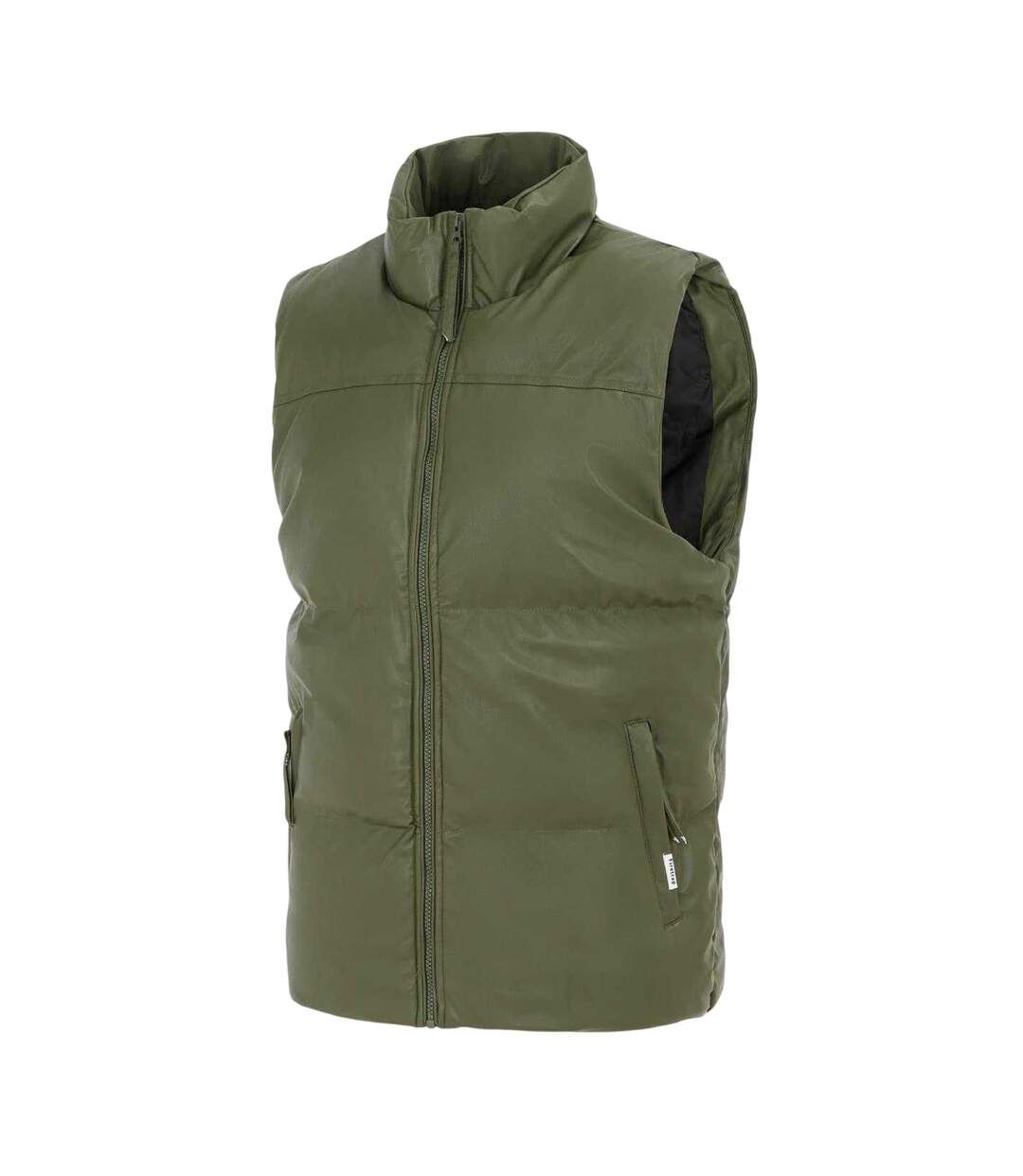 Mens Pu Padded Gilet Army Green Firetrap-3