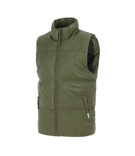 Mens Pu Padded Gilet Army Green Firetrap