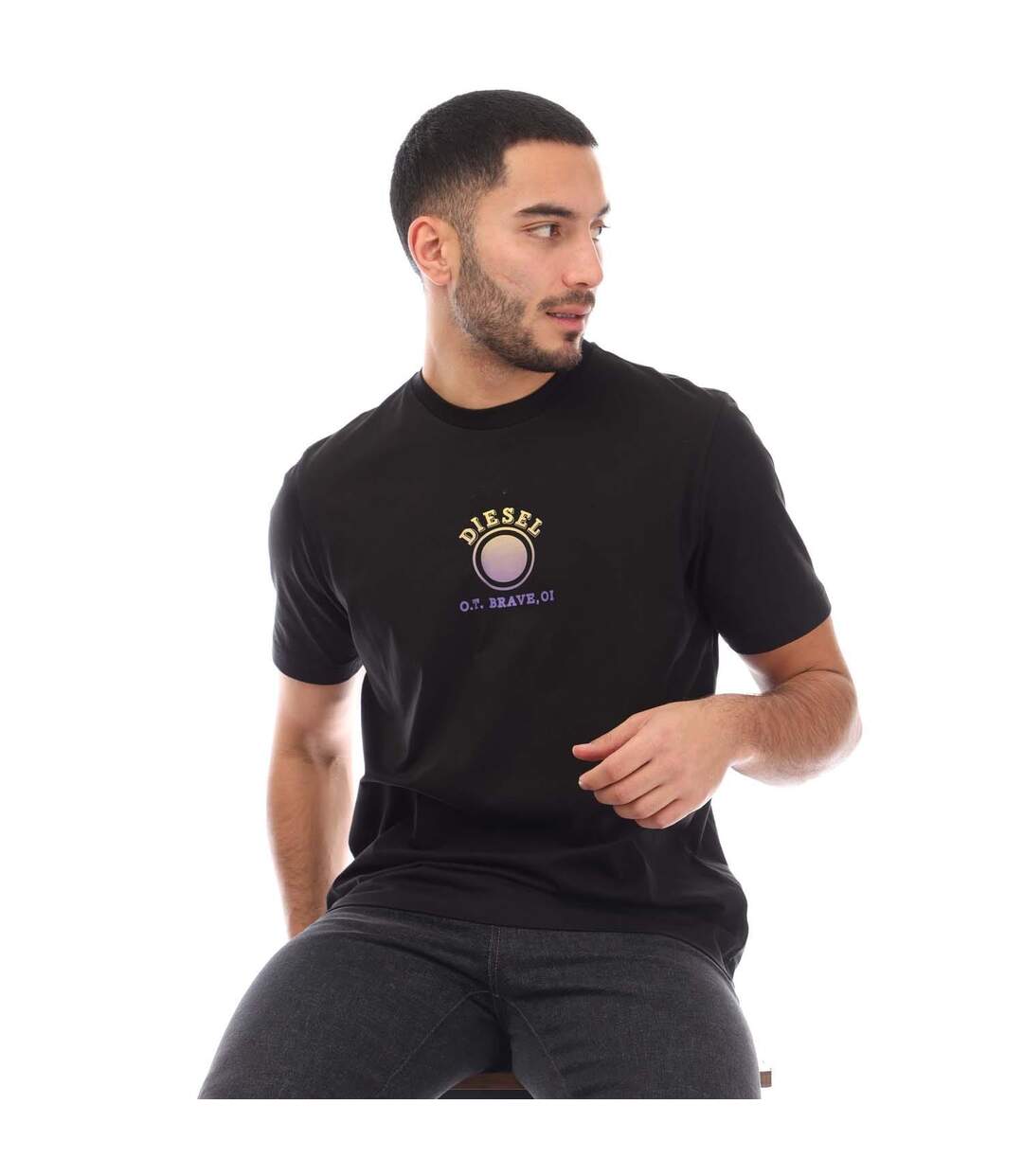 Mens T-just 5-1 T-shirt Black Diesel-4