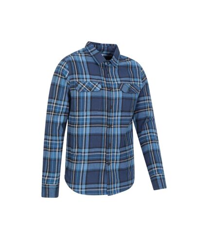 Mens trace flannel long-sleeved shirt dark blue Mountain Warehouse