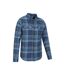 Mens trace flannel long-sleeved shirt dark blue Mountain Warehouse