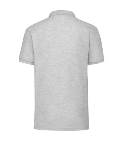 Mens pique polo shirt heather grey Fruit of the Loom