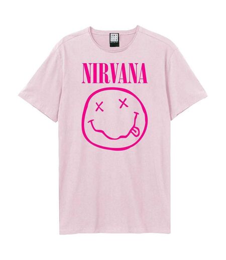 Unisex Adult Face Nirvana T-shirt Pink 182 Amplified