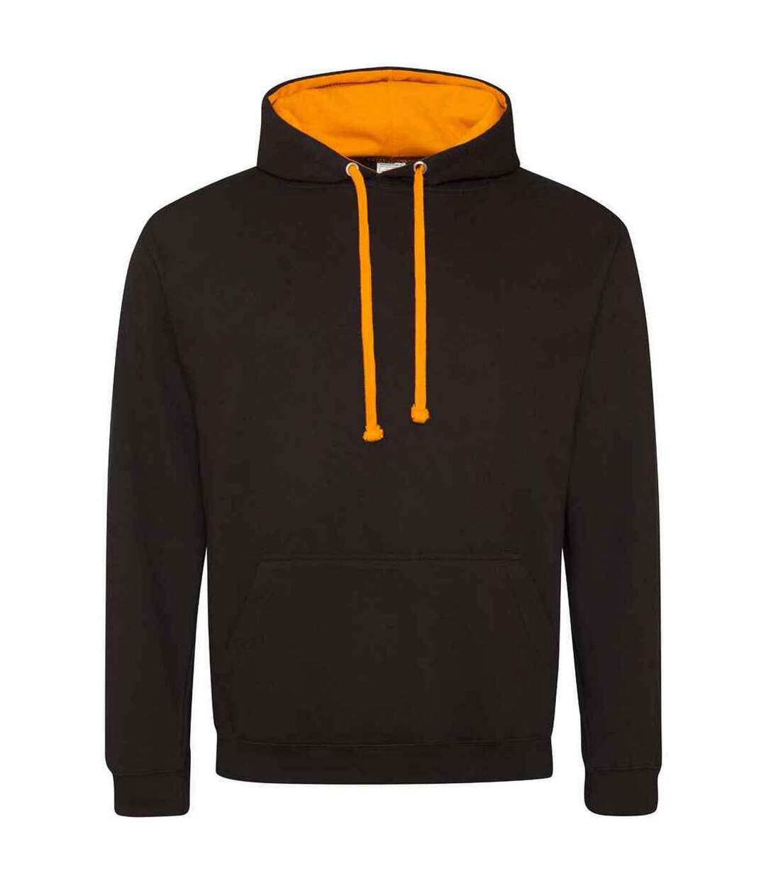 Womens/ladies varsity hoodie jet black/orange crush Awdis