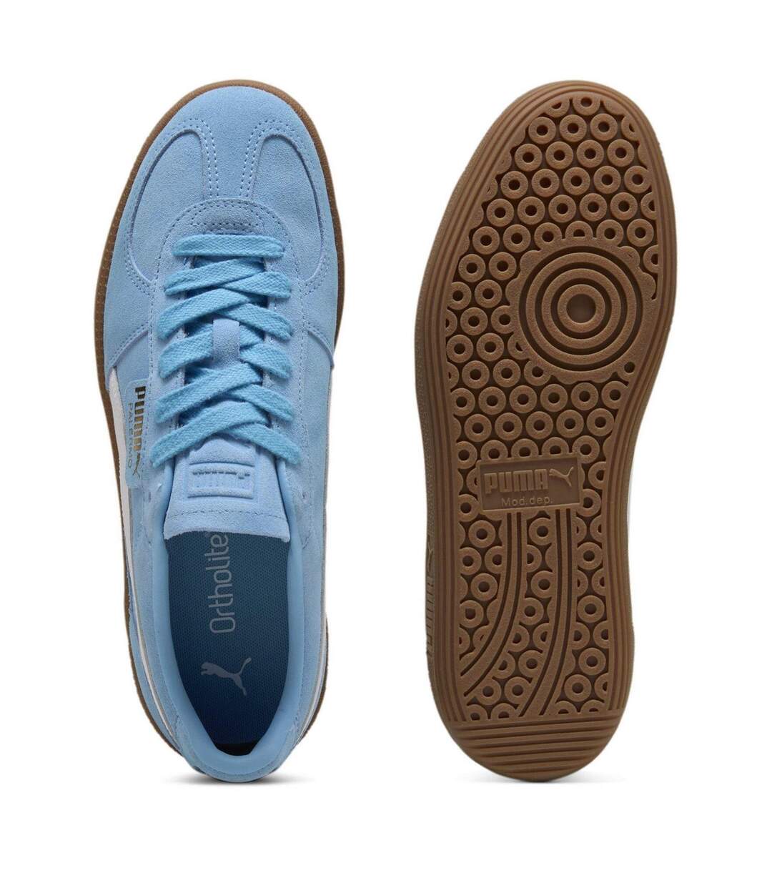 Mens Palermo Leather Trainers Blue White Puma-3