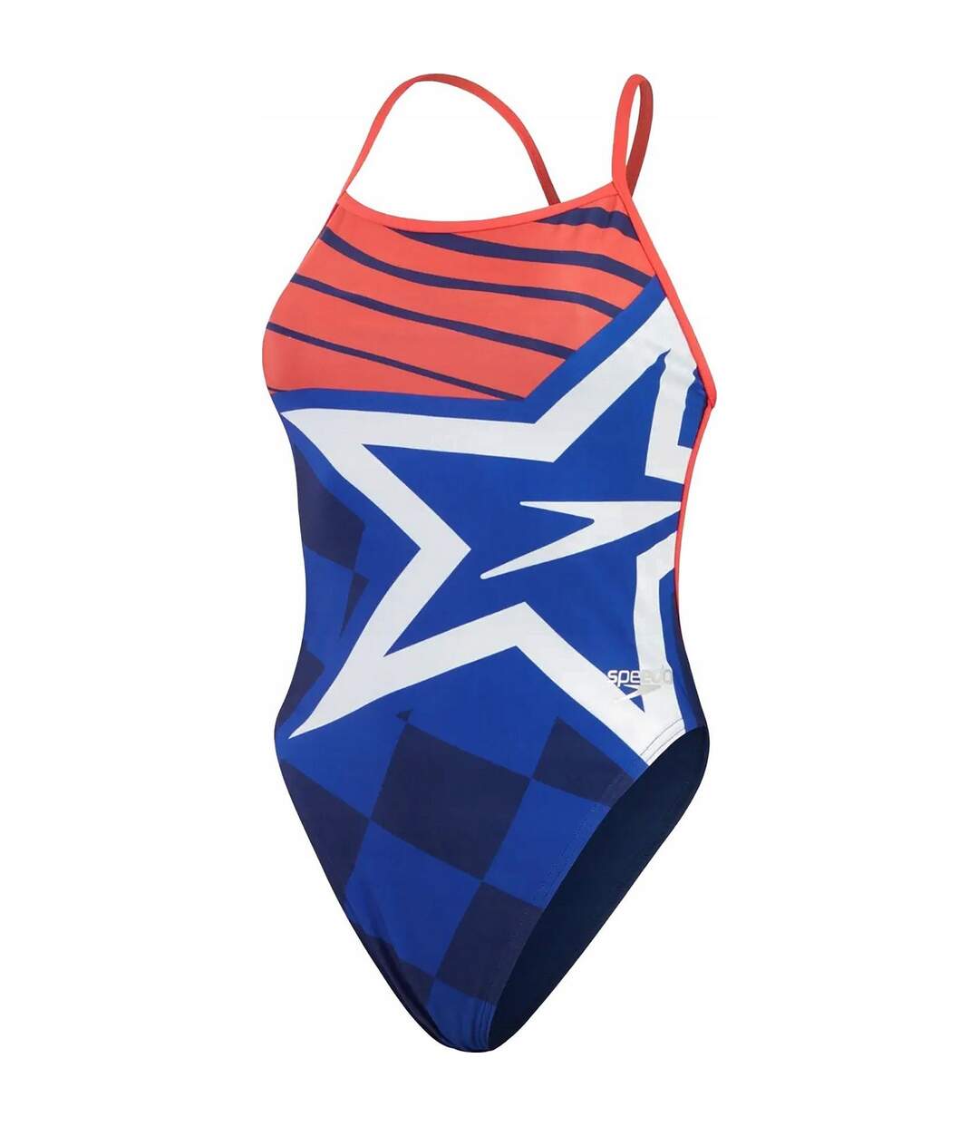 Maillot De Bain 1 Pièce Placement Femme Bleu Rouge Speedo-2