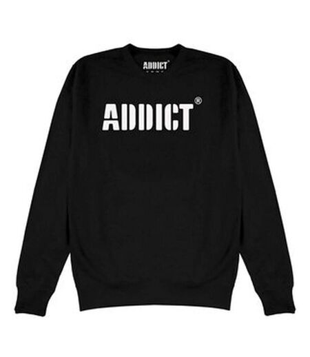 Addict Unisex Adult Stencil Logo Sweatshirt (Black/White) - UTAD125