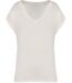 T-shirt loose à col V écoresponsable - Femme - PAT312 - beige ivoire-2