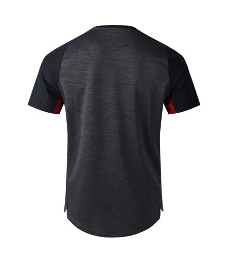 Mens Pro Polyester Training T-shirt Black Red Dahlia Umbro
