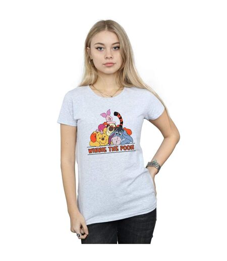 Disney T-shirt en coton de groupe Winnie The Pooh Femme/Femme (Gris sportif) - UTBI44840