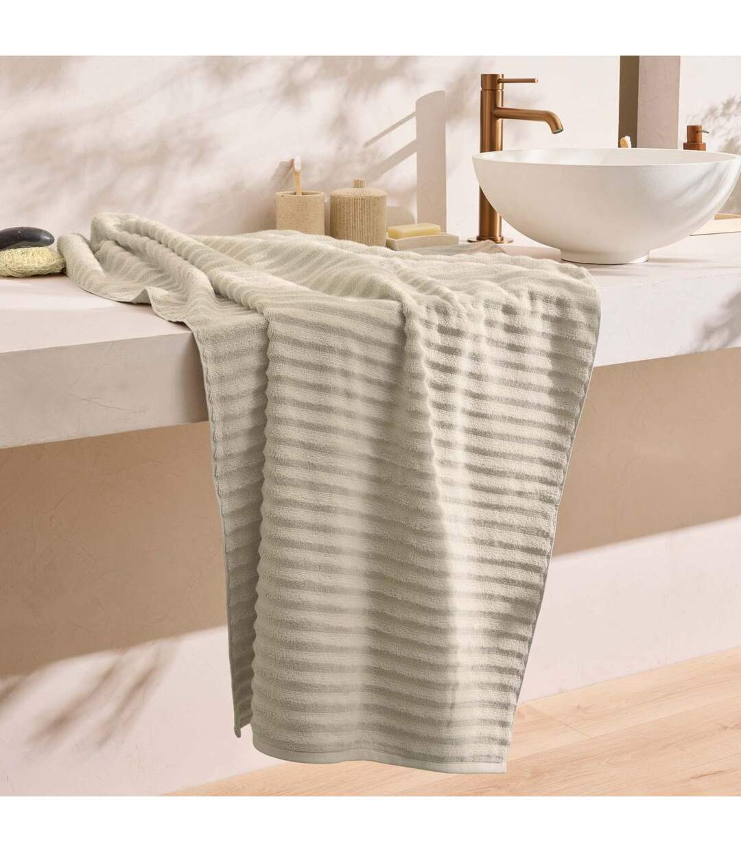Drap de Bain Maya 90x150cm Taupe-4