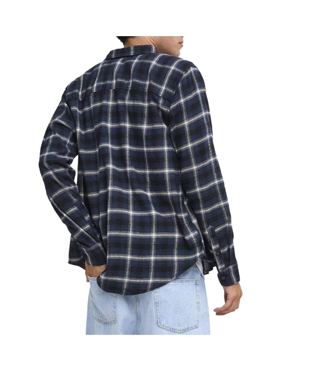 Chemise à carreaux bleu marine homme jack & jones flannel-2