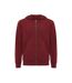 Unisex adult abisko recycled cotton full zip hoodie burgundy Iqoniq-1