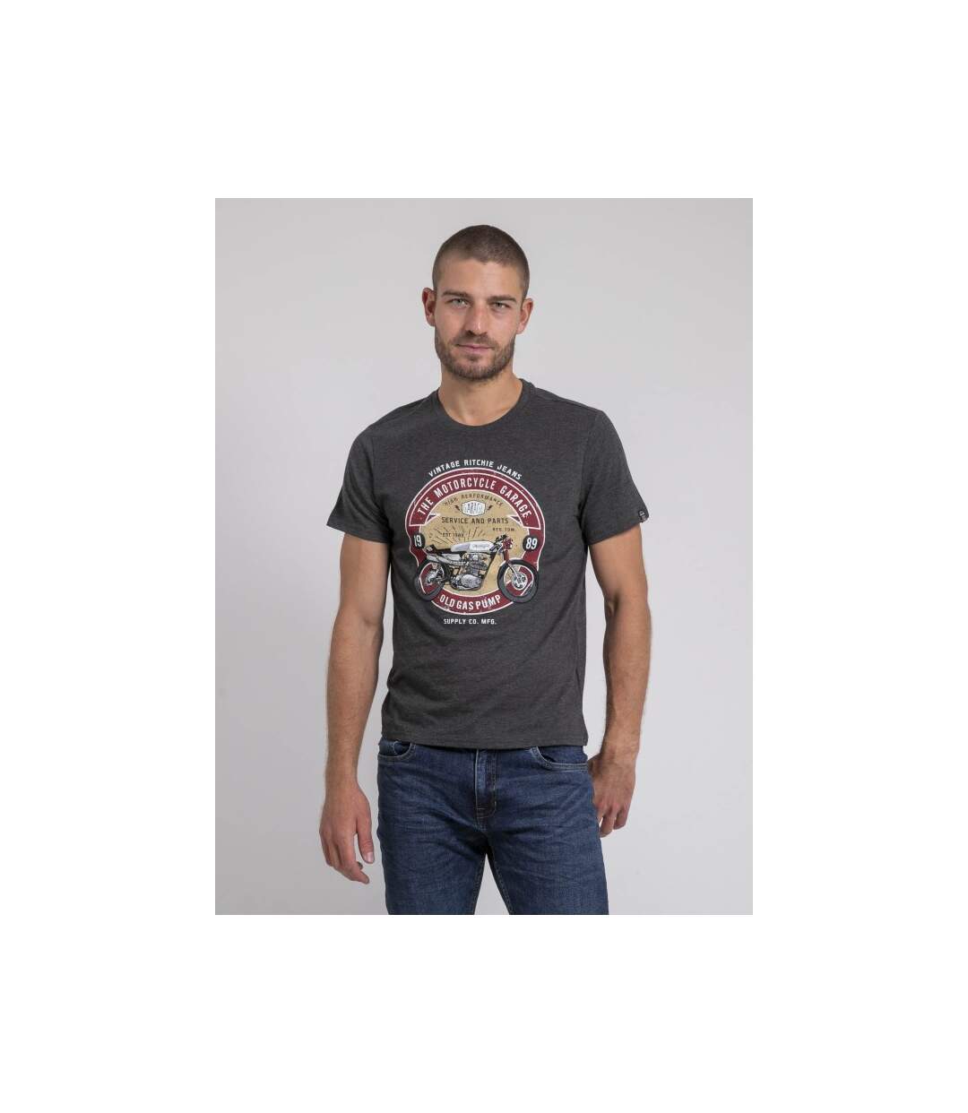 T-shirt col rond pur coton JORISOL-1