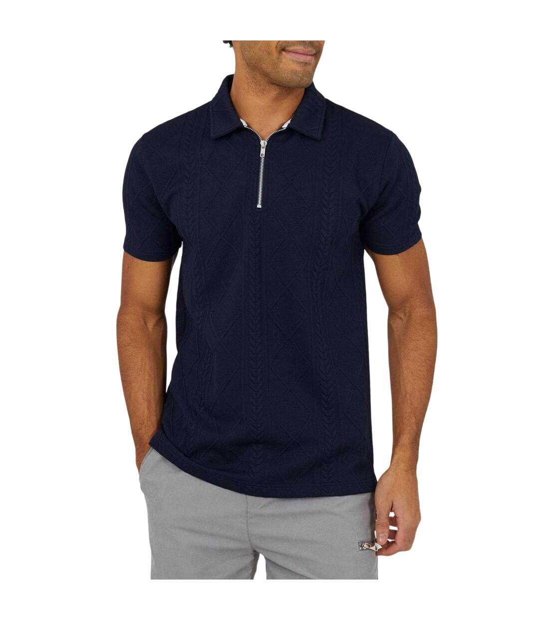 Polo Homme Bleu Marine Foncé Brave Soul-2