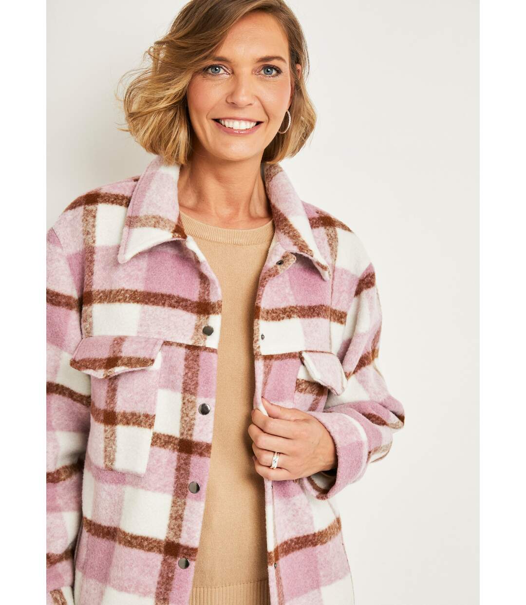 Veste surchemise chaude carreaux-4