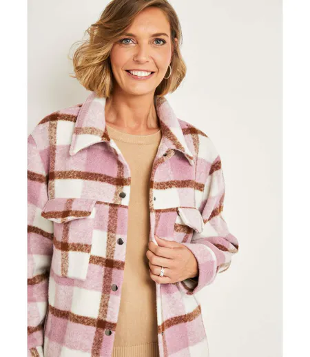 Veste surchemise chaude carreaux