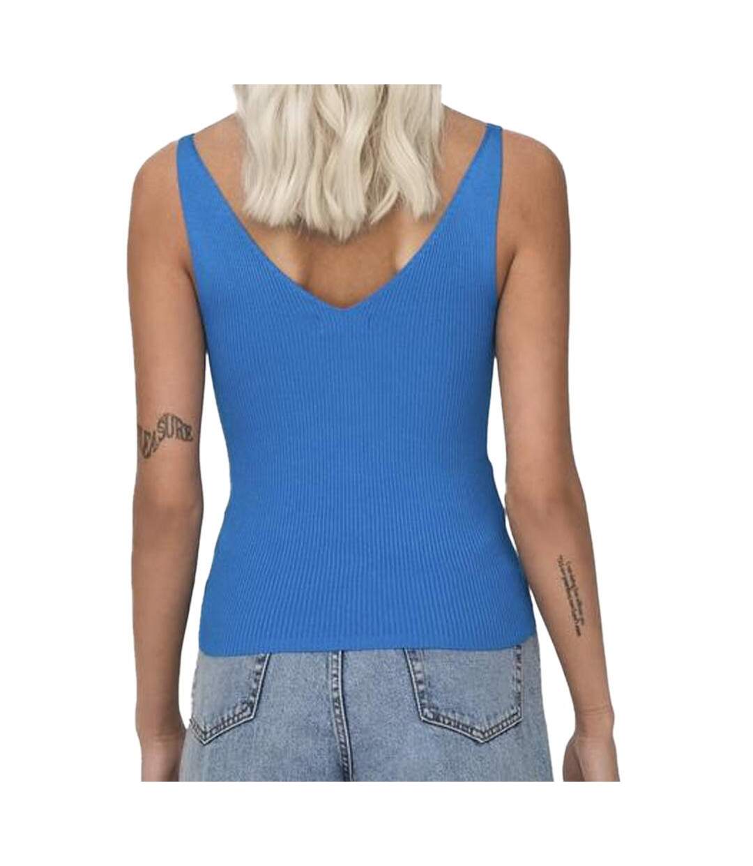 Débardeur en maille bleu royal femme jdy nanna 15180497-2