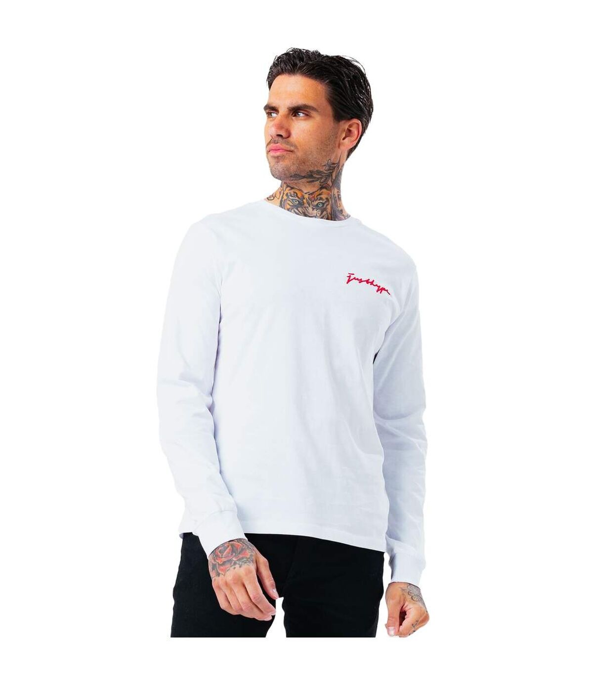 Hype Mens Statue Long-Sleeved T-Shirt (White/Orange)