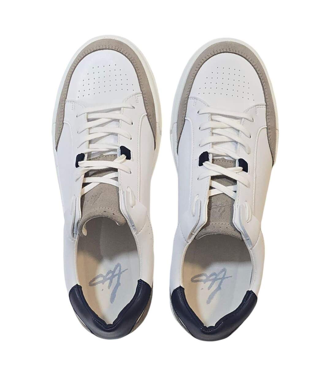 Baskets Braid Homme Blanc Gris Bleu Marine Loyalti-4