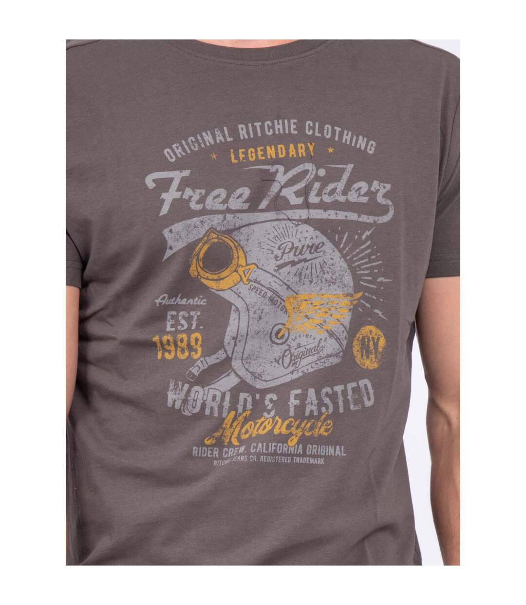 T-shirt col rond pur coton JORDY-3