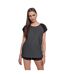 T-shirt Manches Raglan Motif/style Contrasté Femme Charbon Noir Urban Classics-3