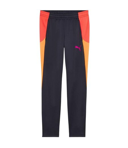 Womens/ladies Colour Block Tracksuit Bottoms Navy Orange Puma