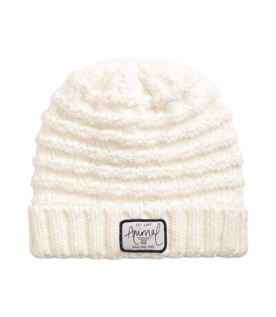 Womens/ladies ashley lined beanie cream Animal