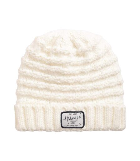 Womens/ladies ashley lined beanie cream Animal