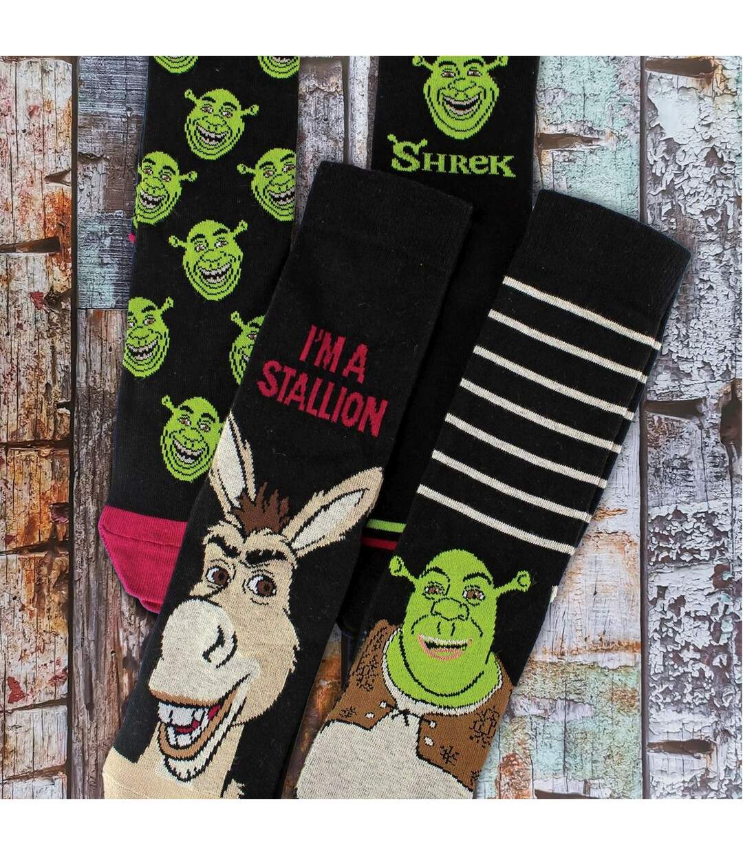 4 Pack Novelty Cotton Shrek Socks for Men and Women-5