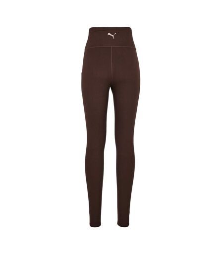Womens/ladies Train Tight Leggings Espresso Brown Puma