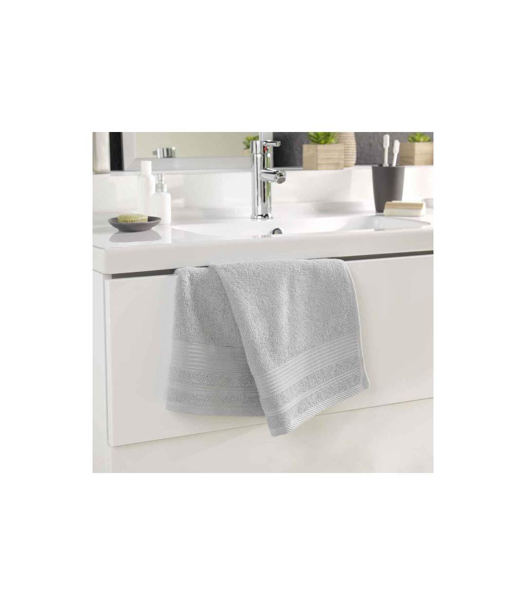 Serviette de Toilette Tendresse 50x90cm Gris Perle