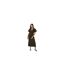 Robe Mi-longue Manches Courtes Femme Kaki Noir Brave Soul-1
