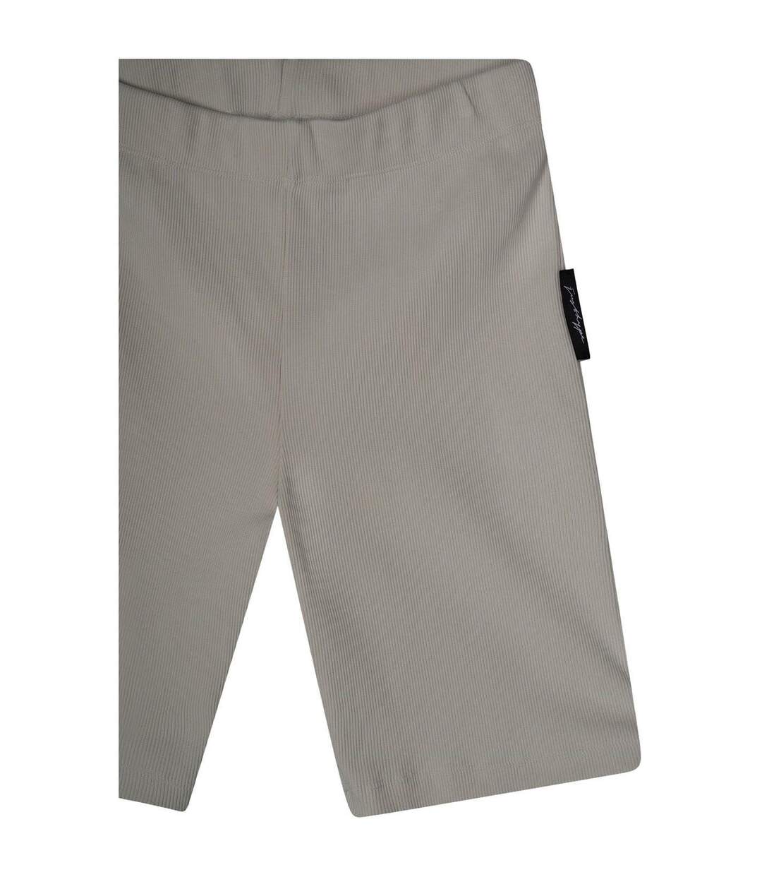 Short Motif/style Côtelé Femme Beige Hype-3