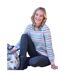 Womens/ladies Marl Soft Stripes Jumper Pink Blue WoolOvers-1