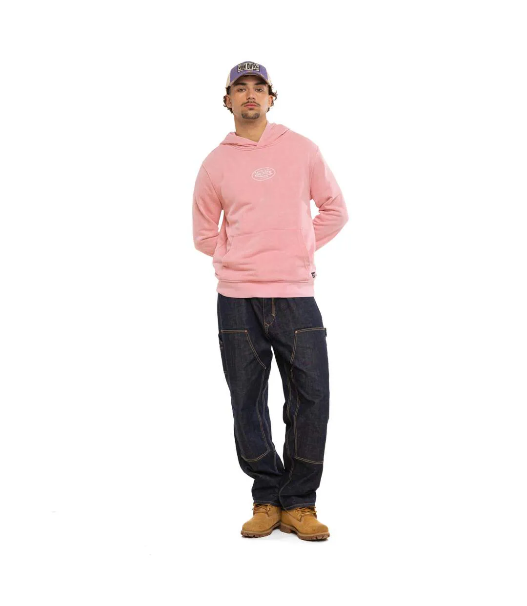 Sweat à capuche homme en french terry acid wash Mattia Vondutch-5