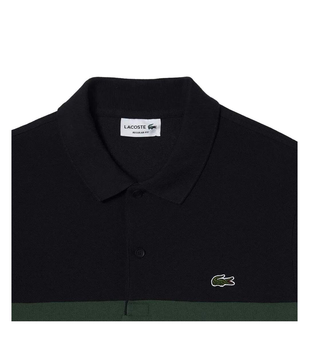 Polo noir/vert homme lacoste ph1470-2