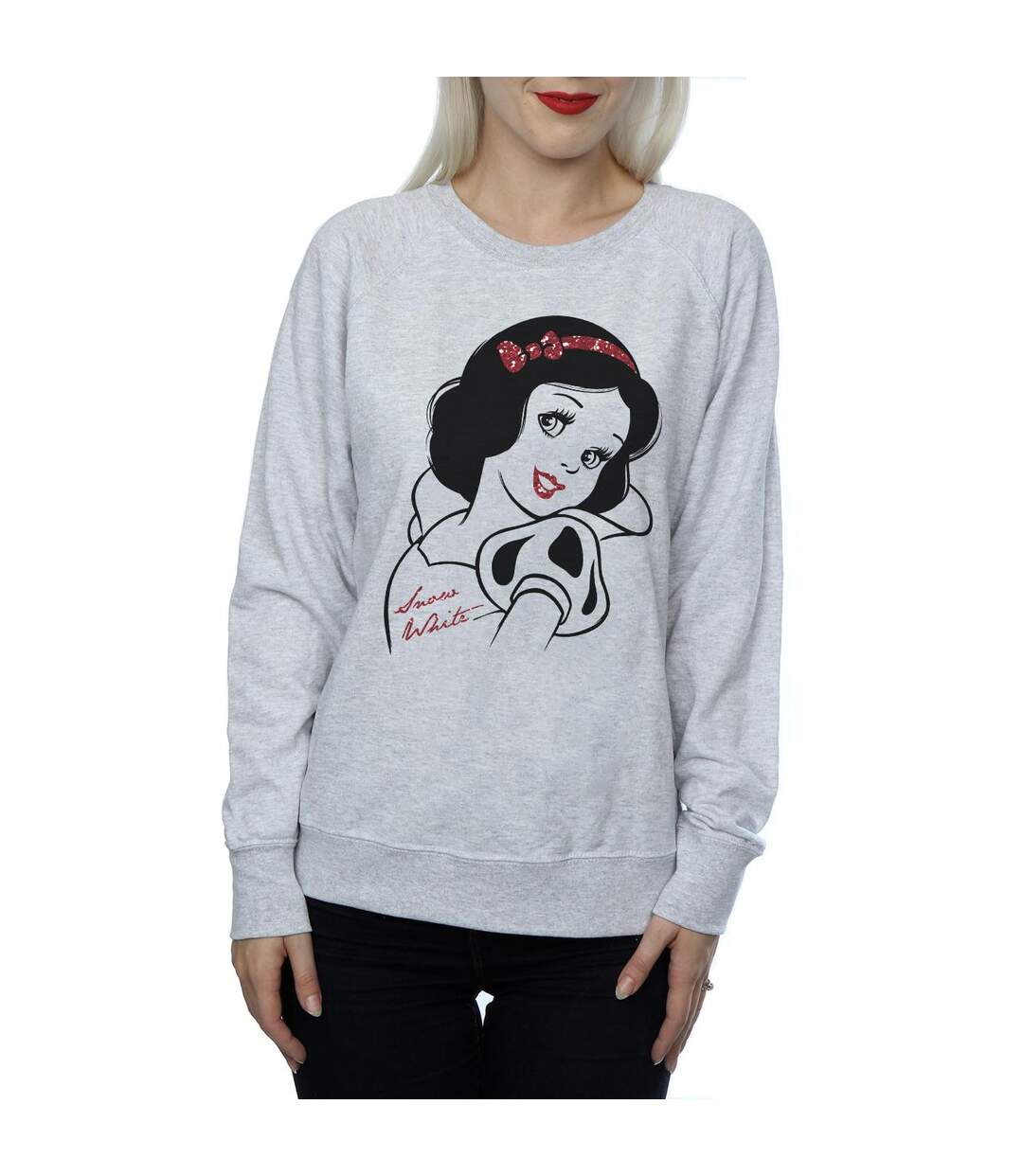 Disney Princess - Sweat SNOW WHITE GLITTER - Femme (Gris chiné) - UTBI10170-3