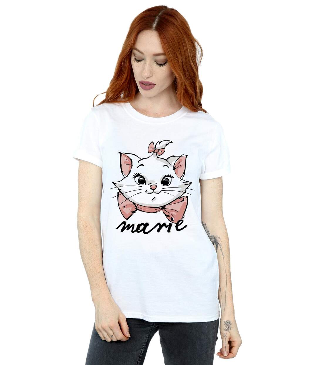 Disney - T-shirt THE ARISTOCATS MARIE SKETCH FACE - Femme (Blanc) - UTBI18188-2